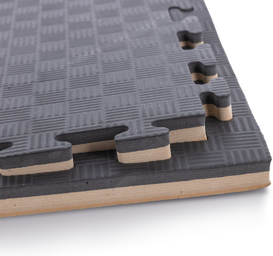 AMILA EVA Gym Floor Puzzle Mat Brown 100x100x2.5cm