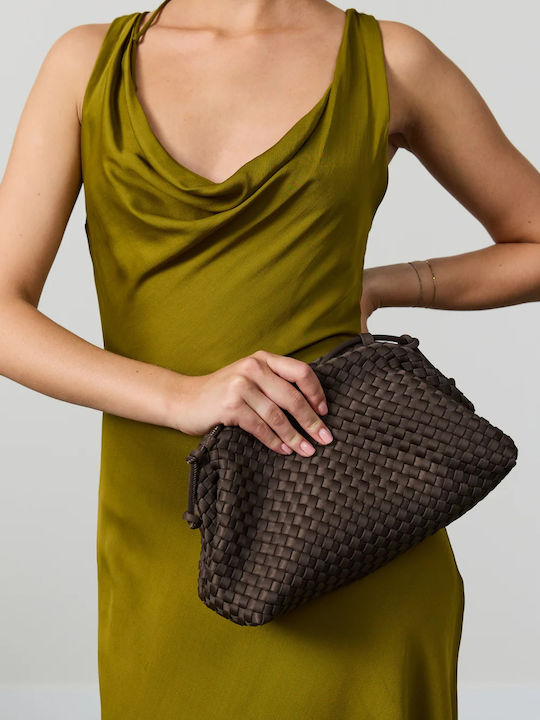 Fabric Women's Brown Shoulder Pouch