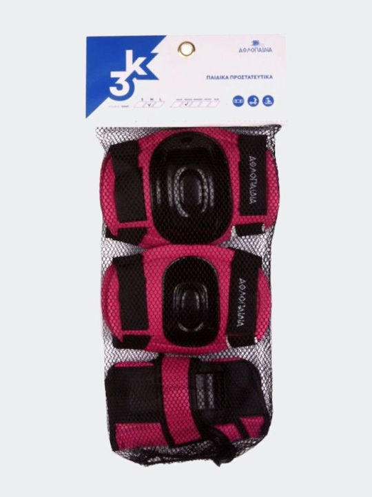 Athlopaidia Children's Protective Gear Set for Rollers Fuchsia