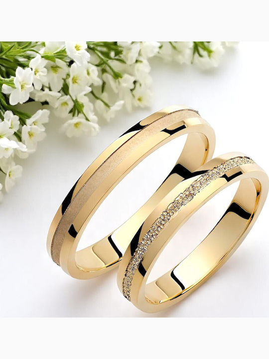 Valauro Βέρες Χρυσό 9κ – Διπλή Υφή – 3.50mm