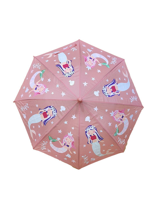 Gift-Me Kids Curved Handle Auto-Open Umbrella with Diameter 67cm Pink