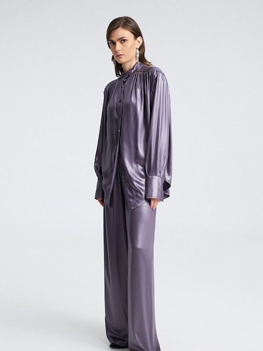 Women's Fabric Trousers Grey/silver