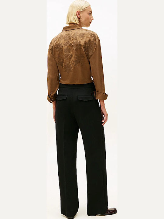 Tommy Hilfiger Women's Fabric Trousers Straight Black Tommy Hilfiger Women's Fabric Trousers Straight Black