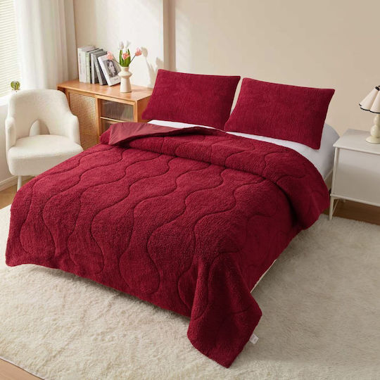 Homeone Комбинирано одеяло Сет с калъфки за възглавници Единичен 160x220бр Bordeaux 2бр