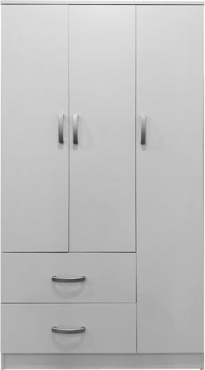 Dreifachtür Kleiderschrank Athos White Shade 90x42x180cm