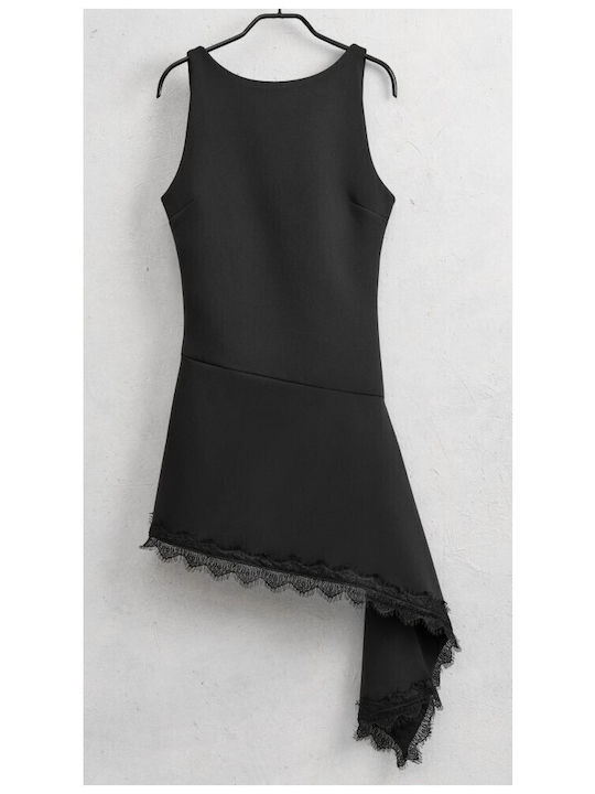 Rochie De Vară Mini De Seară Cu Dantelă Neagră