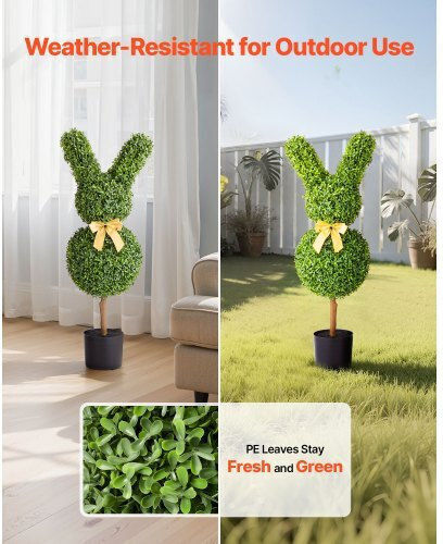 Künstlicher Baum für den Außenbereich Buxus (Gewöhnlicher Buchsbaum) Grün 91.4cm 2Stück Vevor