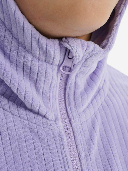 Athletic Kids Cardigan with Hood Purple