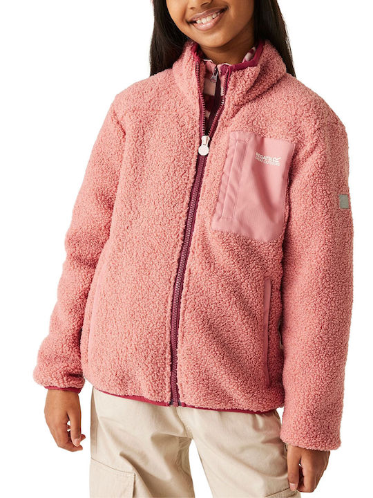 Kids Cardigan Fleece Pink