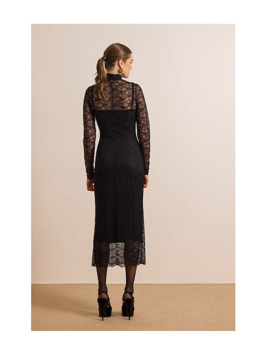 Alexia Midi Evening Dress Black