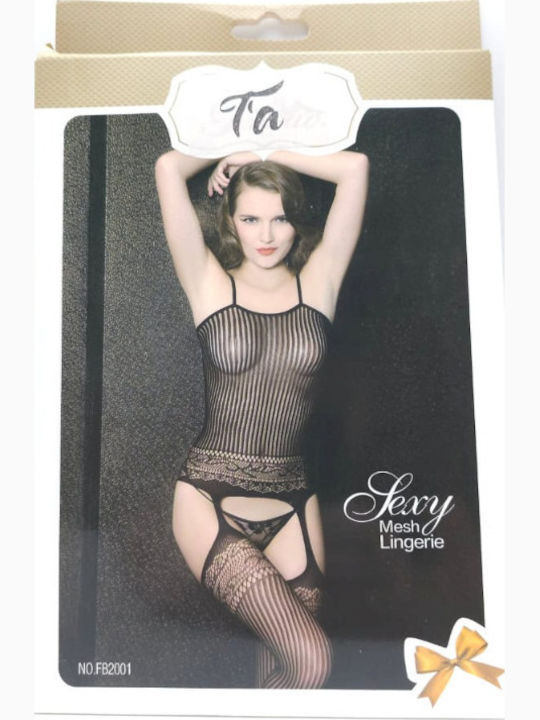 Roza Fb2001 Bodystocking – Sexy Ολόσωμο Διχτυωτό Εσώρουχο Μαύρο