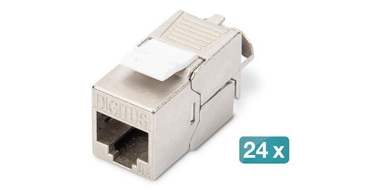 Digitus Panou De Patch Keystone Pentru Rack 1U 19" 24 Prize Cat6a Gri