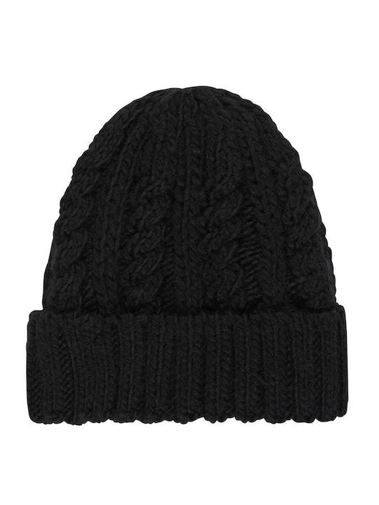 Tram Beanie Γυναικείος Fleece Σκούφος Πλεκτός σε Μαύρο χρώμα