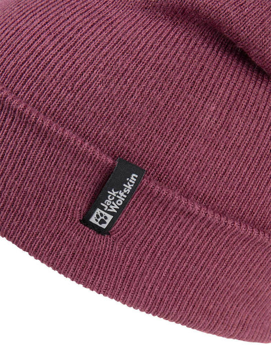 Beanie Unisex Σκούφος με Rib Πλέξη σε Μωβ χρώμα