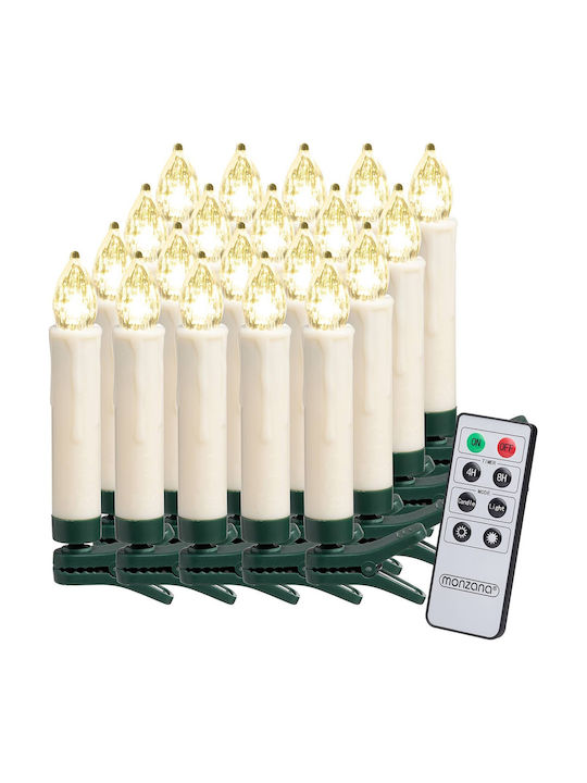 Led Christmas Tree Candles 20-piece Set Warm White Remote Control