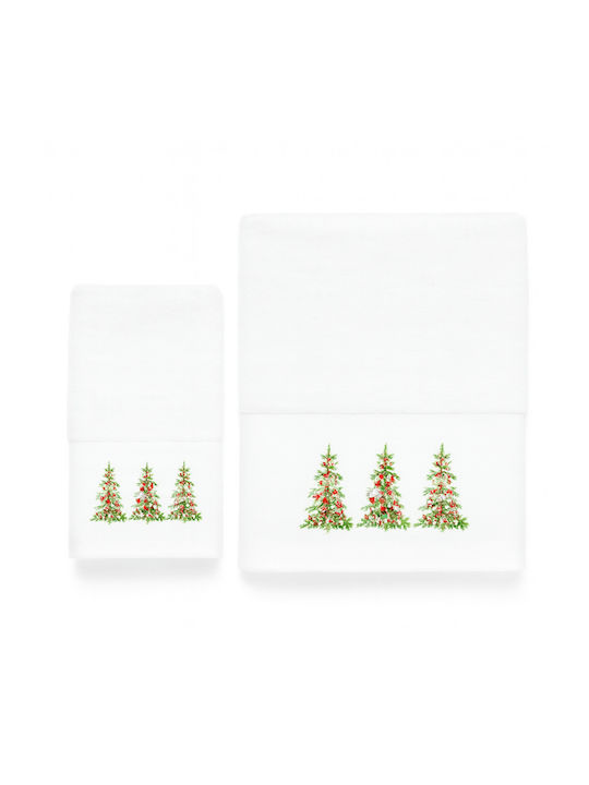 Astron Italy Weihnachtliche Häuser Set Weihnachts-Taschentücher Stoff 50x30cm 2 Stück
