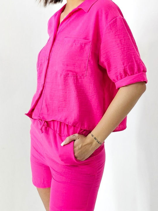 Γυναικείο Σετ με Σορτς Fuchsia