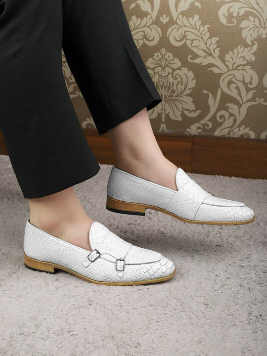 Men's Leather Moccasins White