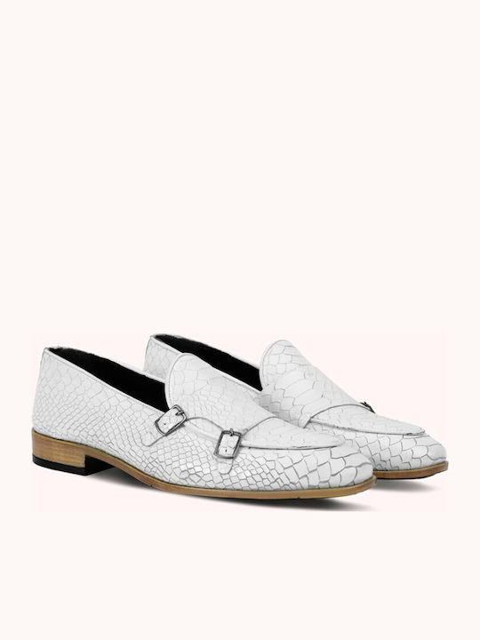Men's Leather Moccasins White