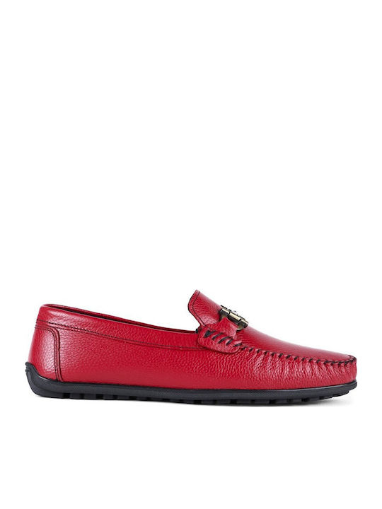 Men's Leather Moccasins Red
