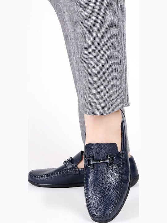 Leder Herren Mokassins in Blau Farbe