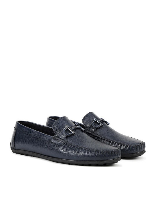 Leder Herren Mokassins in Blau Farbe