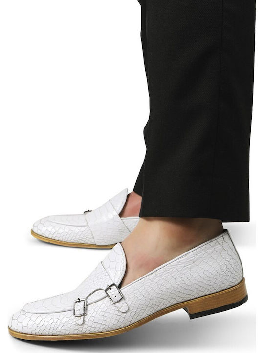 Men's Leather Moccasins White