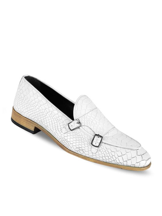 Men's Leather Moccasins White