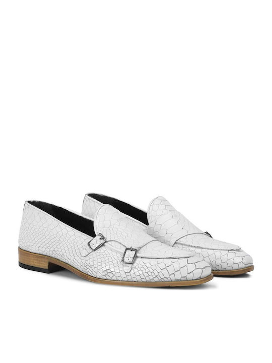 Men's Leather Moccasins White