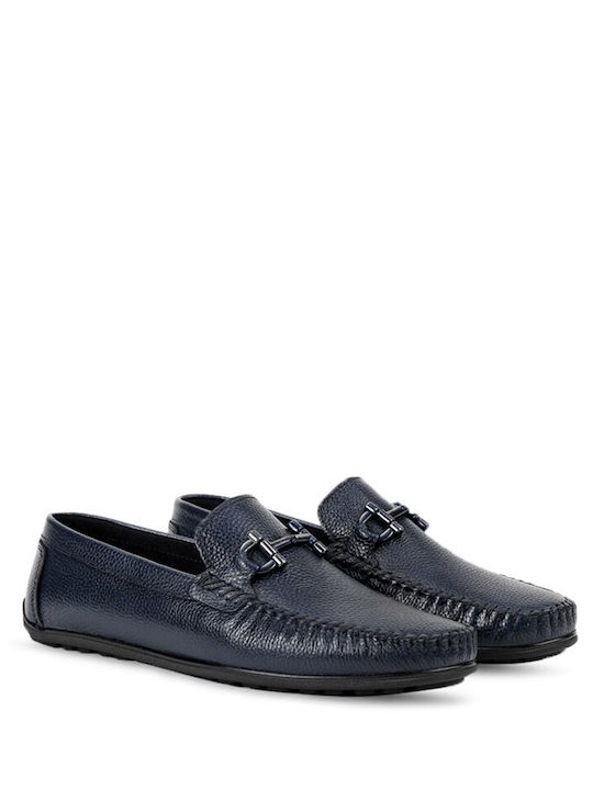 Leder Herren Mokassins in Blau Farbe