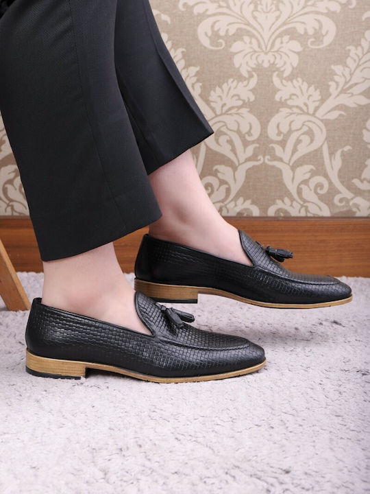 Leder Herren Mokassins in Schwarz Farbe