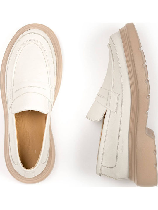 Δερμάτινα Ανδρικά Loafers σε Μπεζ Χρώμα