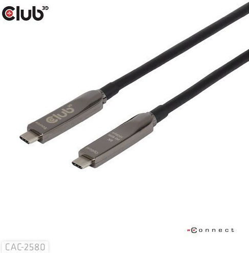 Club3D USB 3.2 Video Cable USB-C male - USB-C 60W PD Μαύρο 15m CAC-2580