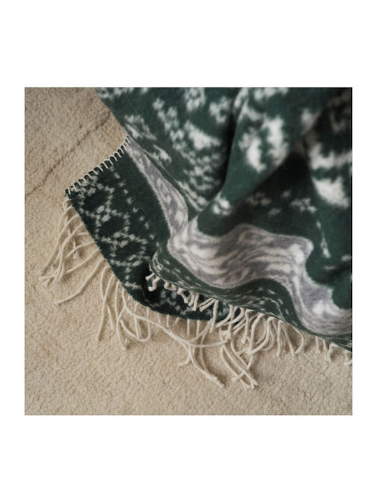 Gofis Home Fleece Blanket Sofa with Fringes 130x170cm