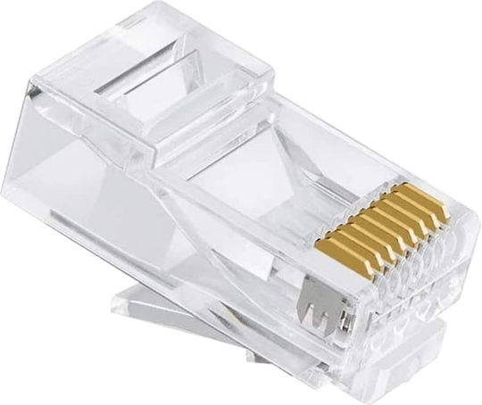 RJ45 Emtex UTP Cat 5e Passthrough Connectors 100 Pcs