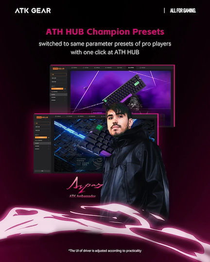 ATK RS6 Ultra - 8K Gaming Μηχανικό Πληκτρολόγιο 65% με Magnetic διακόπτες και RGB φωτισμό (International English) Sakura Warrior