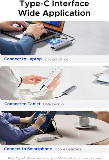 Orico Case for Hard Drive M.2 SATA III with Connection SATA USB 3.2 USB 3.1 USB 3.0 Type-C Silver