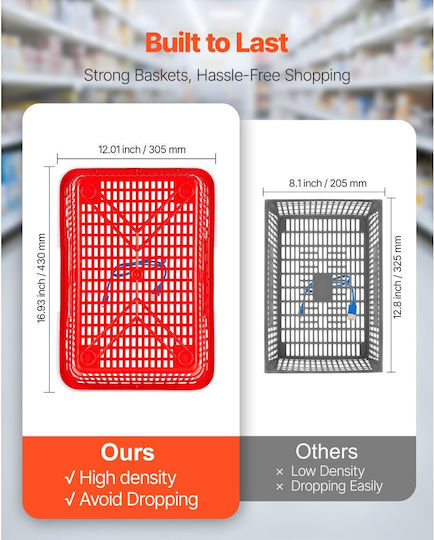 Vevor Shopping Basket Red