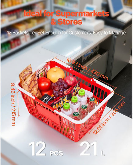 Vevor Shopping Basket Red