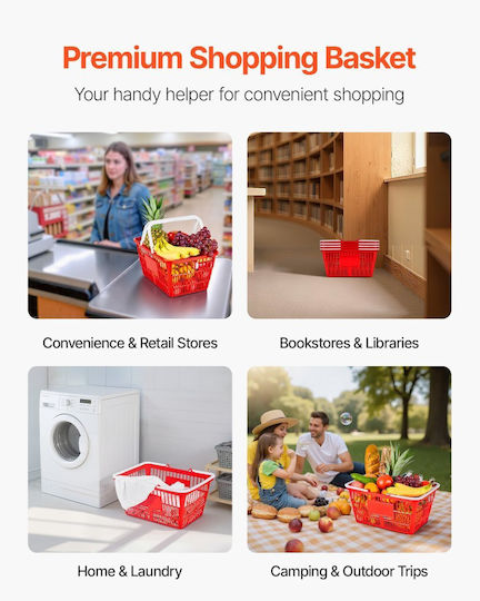 Vevor Shopping Basket Red