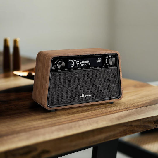 Sangean WR-201D Retro Tabletop Radio Electric DAB+ with Bluetooth and USB Vintage Walnut