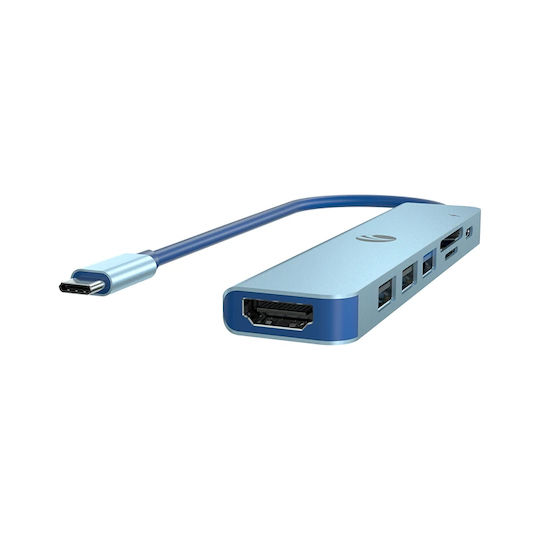 VCOM 7-in-1 USB-C Docking Station with HDMI 4K PD Ethernet Silver