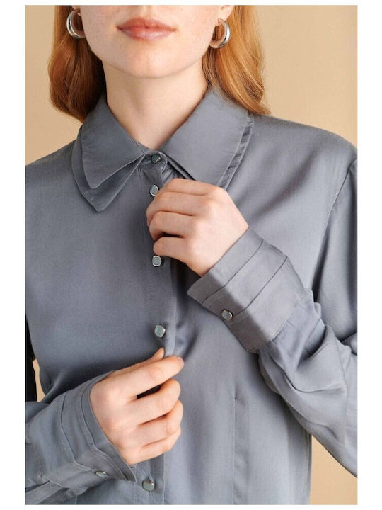 Women's Long Sleeve Shirt Silver