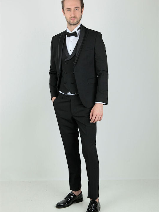 Herrenanzug mit Weste Black