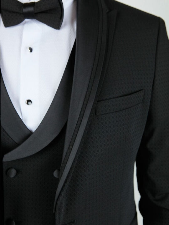 Herrenanzug mit Weste Black