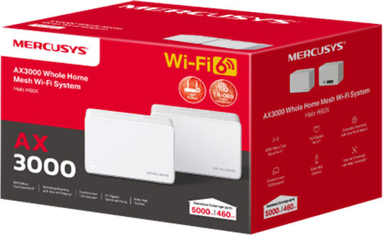 Mercusys Halo H80X v2.2 WiFi Mesh Network Access Point Wi‑Fi 6 Dual Band (2.4 & 5GHz) in Double Kit
