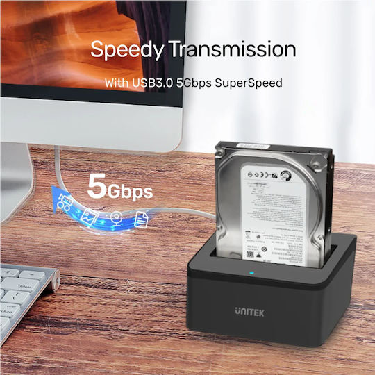 Unitek Y-1078 Hard Drive Docking Station SATA 2.5" / 3.5" with Connection USB 3.0 (Y-1078)