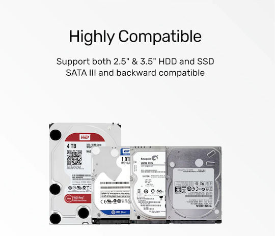 Unitek Y-1078 Hard Drive Docking Station SATA 2.5" / 3.5" with Connection USB 3.0 (Y-1078)