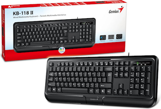 Genius Waterproof KB-118 Само клавиатура Кирилски Черен