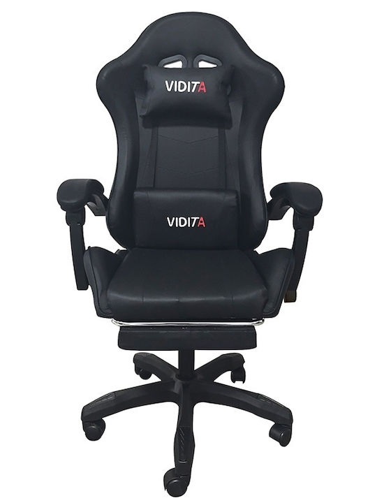 A6060 Artificial Leather Gaming Chair with Footrest Black